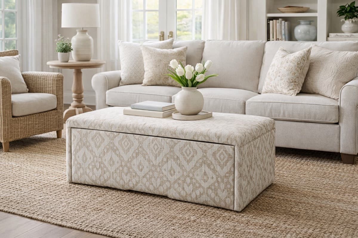 Hatfield storage stool with lift-up top