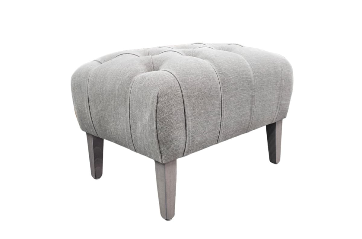 Classic Turned-Leg Footstool - Porchester Footstool Angle - Signature Footstool.