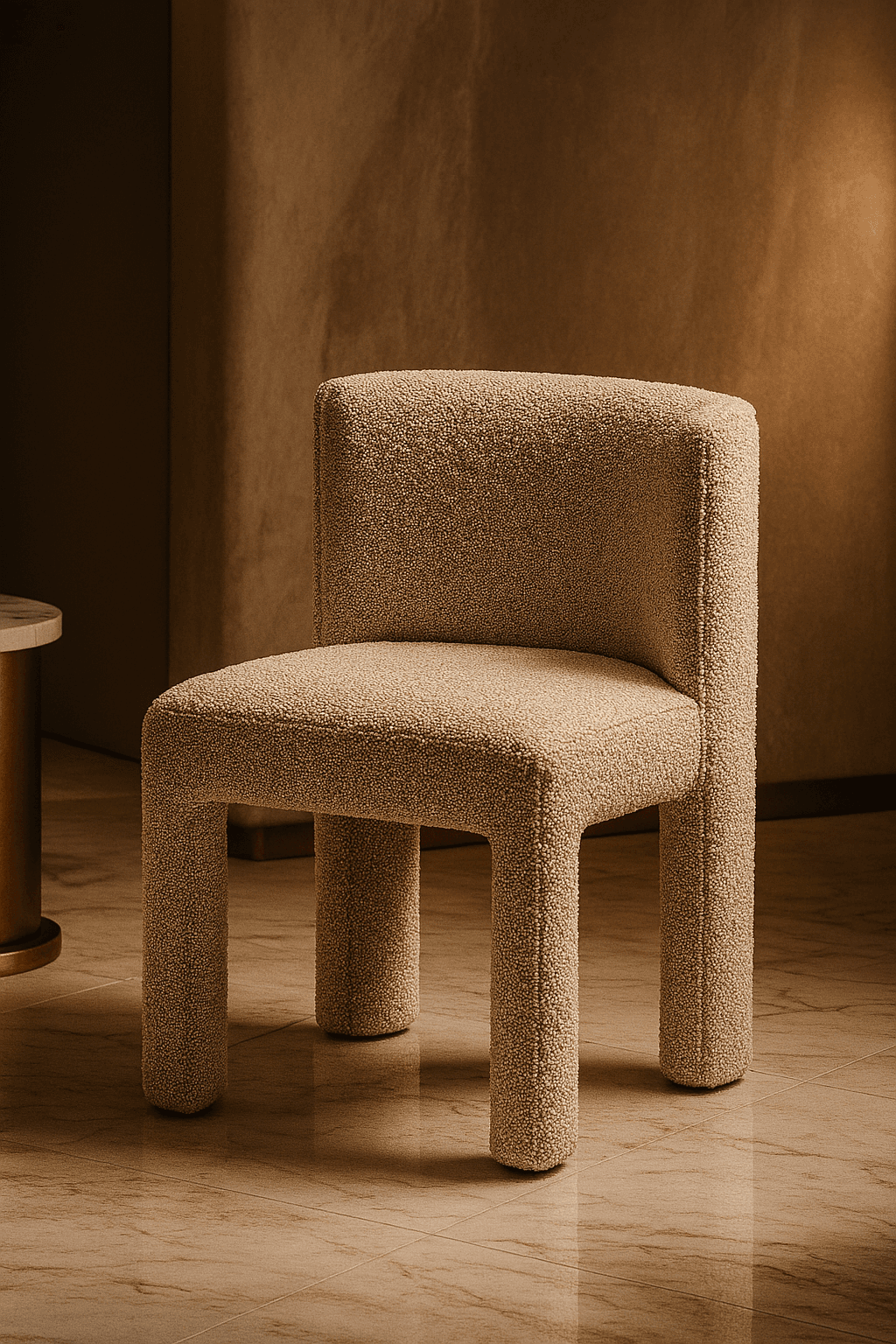 Sculpted minimalist dining chair