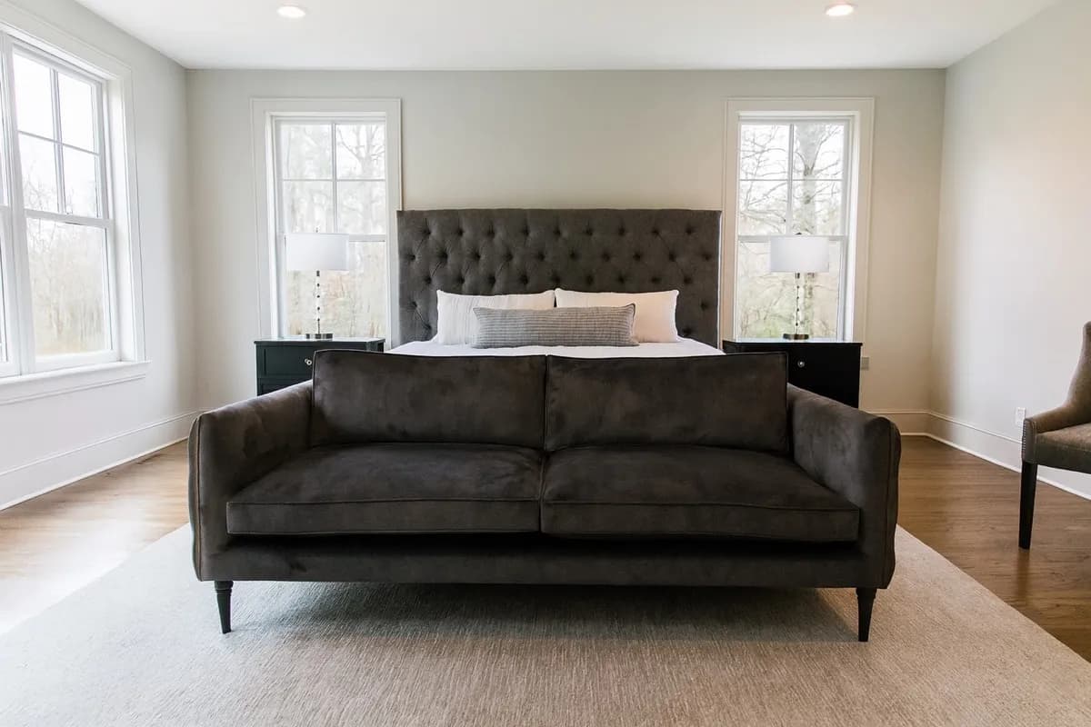 Burnham sofa in rich velvet upholstery