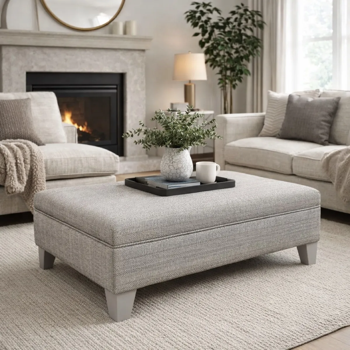 Cushioned Rectangular Ottoman - Arthur Footstool Gallery - Signature Furniture