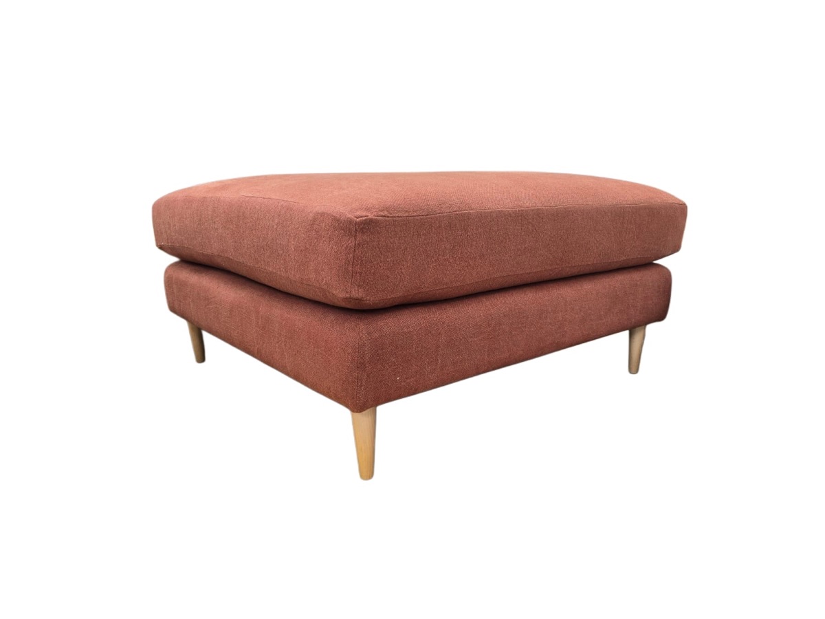 Mid-Century Padded Ottoman - Beaumont Footstool Angle - Signature Furniture