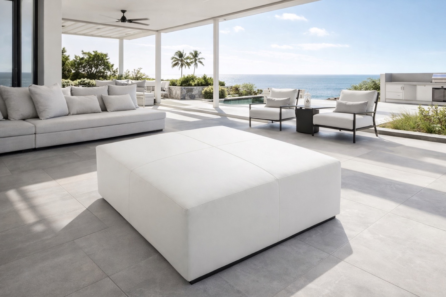 Flat-Top Square Ottoman - Bond Footstool Gallery