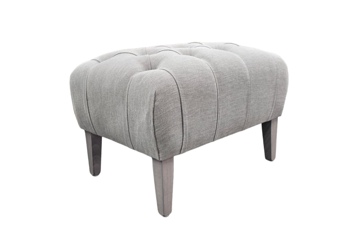 Classic Turned-Leg Footstool - Porchester Footstool Angle - Signature Footstool.