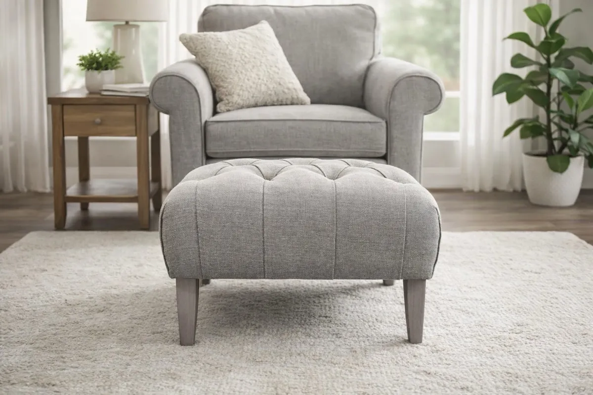 Classic Turned-Leg Footstool - Porchester Footstool Gallery Signature Footstool.